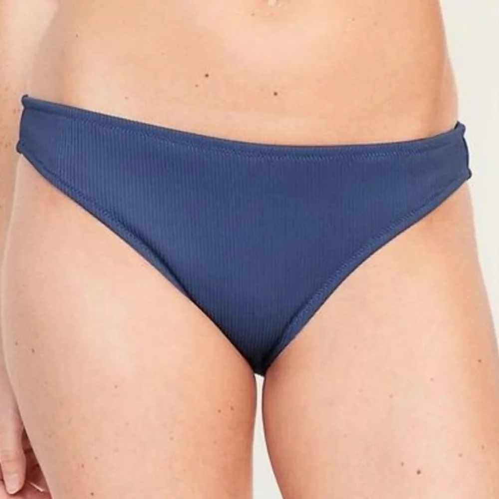 Old Navy Classic Rib Knit Bikini Swim Bottom Seaborne Blue XXL